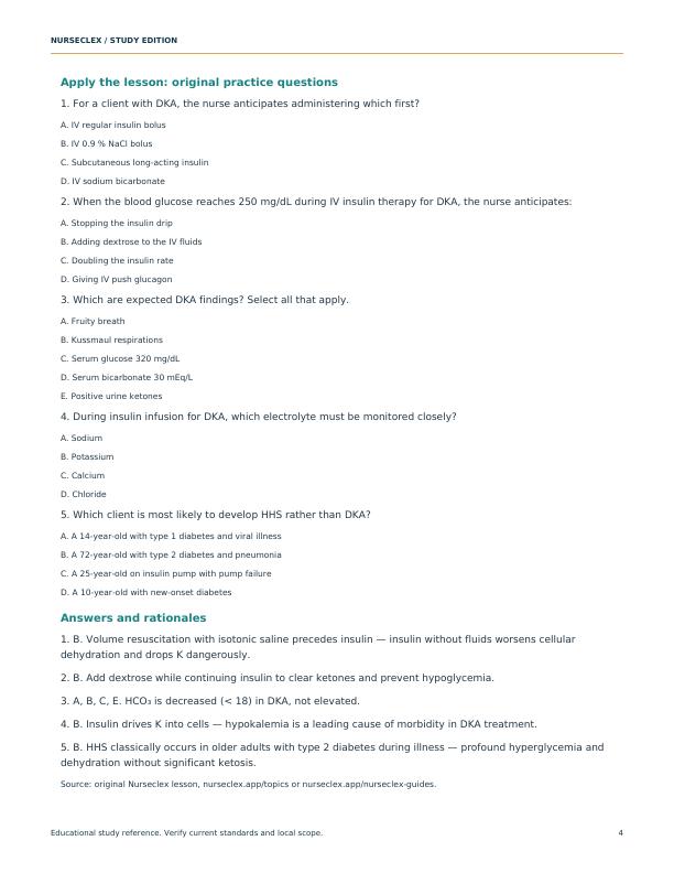 Endocrine System & Metabolic Crisis Workbook - Page 4
