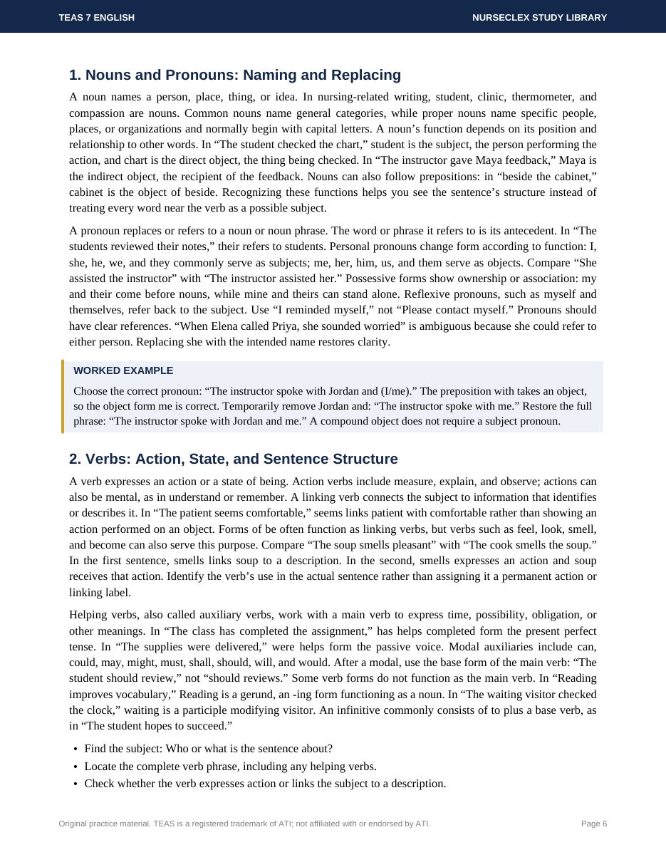 TEAS 7 English and Language Usage: Complete Study Guide and Practice - Page 6