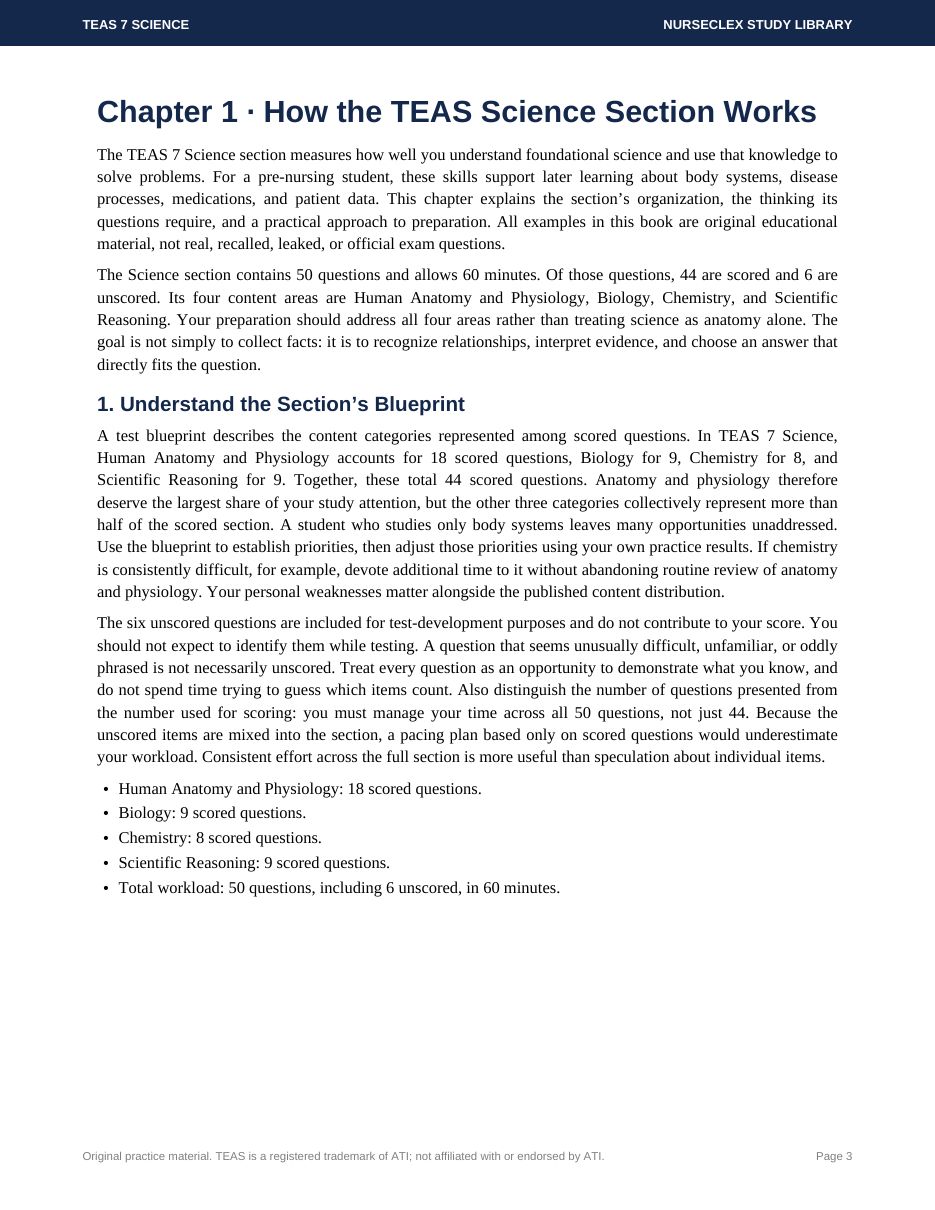 TEAS 7 Science: Complete Study Guide and Practice - Contents